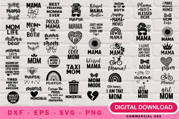 Mama Quote SVG Bundle Graphics