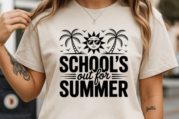 Schools Out PNG Vacation Quote SVG: Graphics & T-Shirt Designs